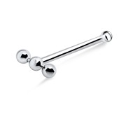 3 Balls Shaped Silver Bone Nose Stud NSKD-48